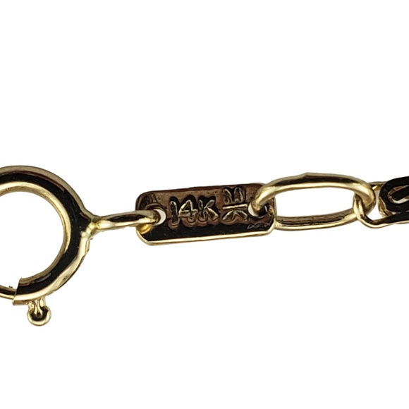 Vintage 14 Karat Yellow Gold and Jadeite Station Necklace #15665 - Picture 5 of 7